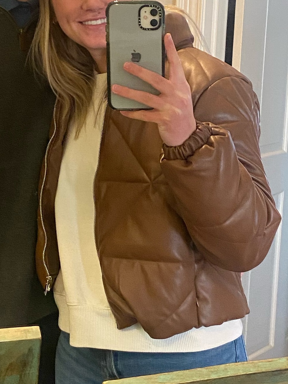 Prettylittlething leather cropped jacket
